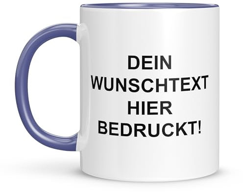 LIEBTASTISCH Personalisierte Tasse – Tasse mit Namen – Spülmaschinen- & Mikrowellengeeignet – In Deutschland bedruckt – 330 ml – Tasse personalisiert & beidseitig bedruckt – Tasse bedrucken (Blau)