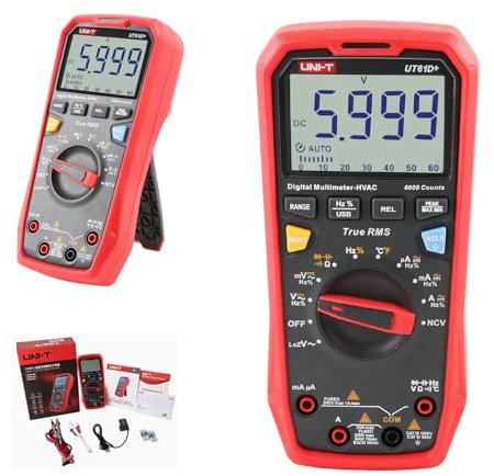 UNI-T UT61D+ Multimètre numérique 1000 V 20 A 6000 comptes True RMS AC/DC Tension Courant Résistance Testeur