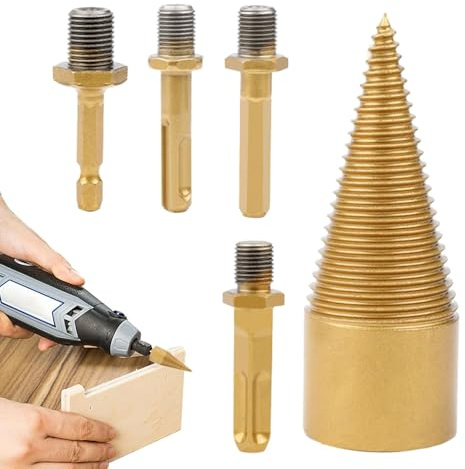 Firewood Drill, Firewood Drill Wood Splitter - High Performance Electric Drill - Robust, Multifunctional Electric Wood Splitter with Hex Drill for Camping and Outdoor Use