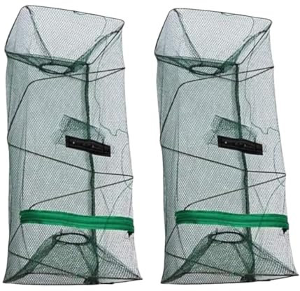 2 Stück Fischfalle faltbar für Angelköder Faltfisch Köder Fischfalle Flusskrebse Fisch Hummer Krabben Krebse Garnelen Fisch Fang Netz