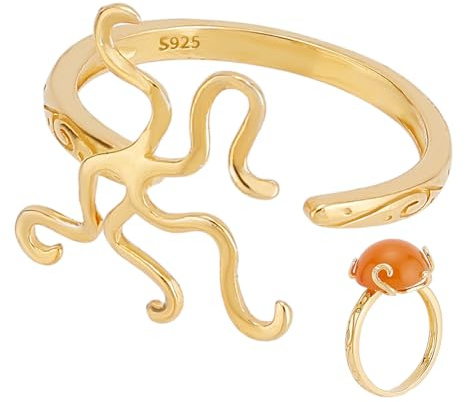 PH PandaHall 925 Sterling Silber 5 Krallen Ring Basis Verstellbarer Ringrohling Fassung Für Die Montage Goldener Rohling Für Unregelmäßigen Edelstein Cabochon Schmuck