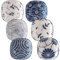 Lot de 6 bols à sauce en céramique, 9,2 x 4,1 cm, bleu et blanc, petits bols à tapas, bols à sauce soja