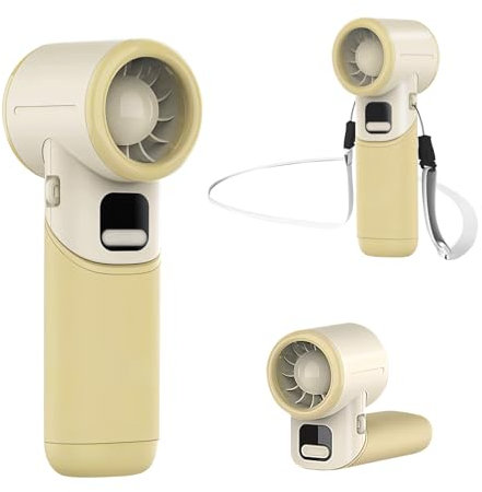 MERTTURM Mini Ventilatore Portatile Mano Potente[11H Standby], Ventilatore Turbo Batteria Ricaricabile da 3600mAh&5 Velocità Potenti, Display a LED, USB Piccolo Ventilatore Tascabile-Cachi