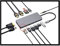 UP PARTS® - Docking Station, USB C HUB Universal 14 in 1 mit Kensington Lock, HDMI 4K, VGA, USB 3.0, RJ45 Gigabit Ethernet, 3.5mm Audio, SD/TF Leser, PD 100W, für Laptop und PC