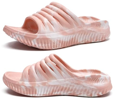 KuaiLu Sandales Récupération Femmes Confortable Orthopediques Claquettes | de Femmes, Fasciite Plantaire Bout Ouvert Legere Sport Sandalette Réduit le Stress sur Les Pieds, Les Articulations et Le Dos