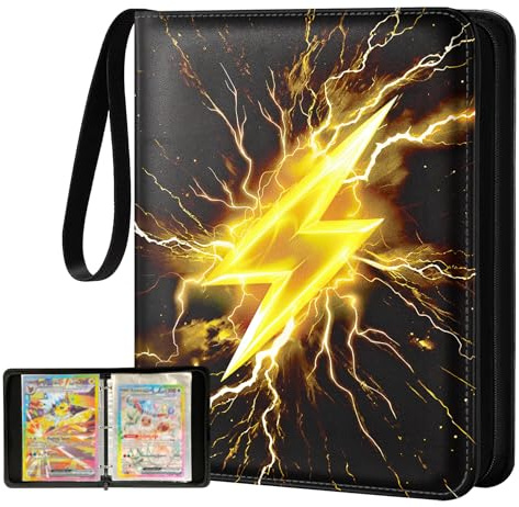 Gurgitat Classeur pour cartes Jumbo - 80 pochettes pour cartes XL Jumbo - Album de collection de cartes à collectionner double face avec fermeture éclair pour hommes, garçons, filles, adolescents