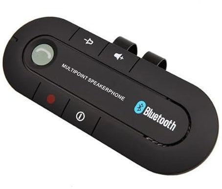 Manos Libres Bluetooth 5.0 con Microfono y Altavoz Universal Compatible con Todos los Coches y Todos los Telefonos Moviles para Llamadas, Radio, Musica, Reproductor MP3