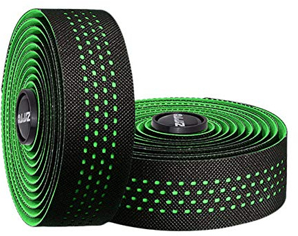 Aumotop Professionelles Anti-Vibrations-Rennrad-Lenkerband, Weiche und Atmungsaktive Dämpfungsfolie für Radfahrer, EVA-PU-Material, 2 Lenkerstopfen (Grün)