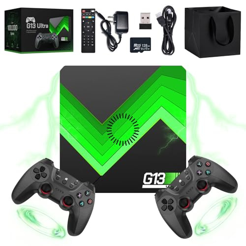 Ruileyou G13 Ultra 100000 Spiele, G13 Ultra Konsole, 4K HD Retro Spielkonsole, 60 Bilder pro Sekunde, Plug and Play Video Game Console, Gift for Men, Husband (128G)