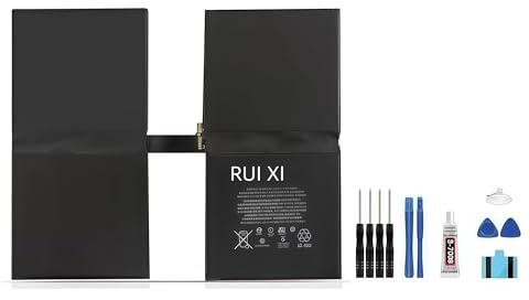RUI XI Batería compatible con iPad Pro 12.9 2ª generación 2 A1670 A1671 2017 EMC 3149 3150 WiFi MQEE2LL/A MQDC2LL/A MP6H2LL/A MPL02LL/A MQDA2LL/A MP6G2LL/A 10994mAh A1754 Batería