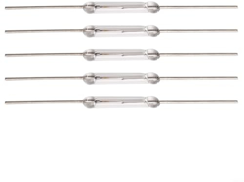 20 Stück Reed Schalter 14x2mm Glas Kontakt N/O Magnetischer Induktionsschalter für Arduino Sicherheitssensor Alarmanlage Tür Fenstersensor 44mm Länge