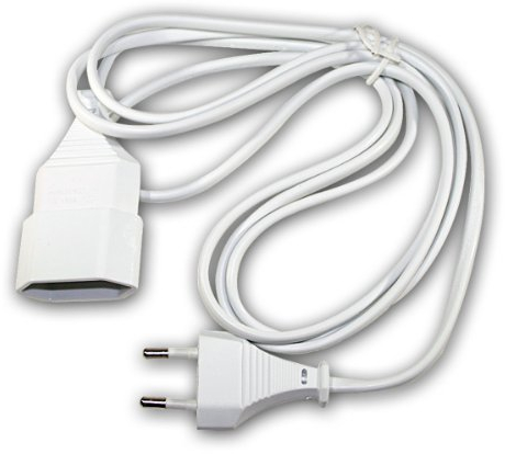 Verlängerungskabel Euro Verlängerung Stecker Kupplung 2m weiß CE GS