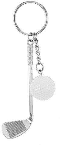 AMOYER Golf Ball Porte-clés Creative Golf Racket Keychain Mini Pendentif Clubs De Golf en Métal Porte-clefs Porte-Monnaie Ornements