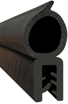 Goma estanqueidad Universal 5m para junta de maletero, sellado caravana, naval, maquinaria agrícola, puerta garaje etc. Rango para sujeción chapa (1,5-5 mm)