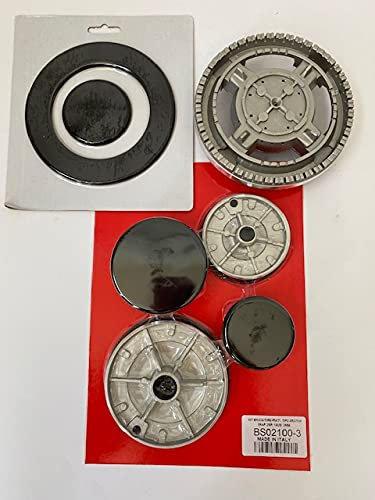 COMPATIBILE CON FRANKE ARISTON HOTPOINT INDESIT BEKO SET 5 FORNELLI PER PIANO COTTURA E CUCINA A GAS CON 1 TRIPLA CORONA 1 GRANDE 2 MEDI 1 PICCOLO (no originali adattabili di ottima qualità)