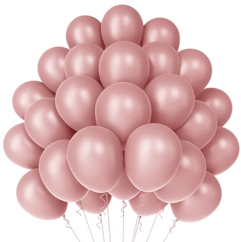 WAREHOUSE 50 Stück retro Rosa Luftballons Geburtstag Ballons Helium Luftballons Bunt Luftballon Girlande für luftballons hochzeit, luftballons geburtstag ballon girlande, Taufe Deko.(retro Rosa-5)