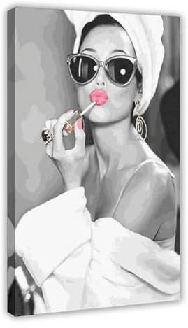 Audrey Hepburn Poster 16 Leinwand Poster Wandkunst Dekor Druck Bild Gemälde für Wohnzimmer Schlafzimmer Dekoration Rahmenstil 60 x 90 cm