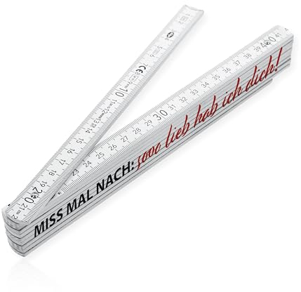 stempel–fabrik Zollstock Miss mal nach: sooo lieb hab ich dich – Meterstab als originelles Geburtstagsgeschenk für Heimwerker