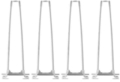 4 Stück Weiße Möbelbeine,Klappbare Haarnadel Tischbeine,Klappbare Metallbasis,Haarnadelbeine aus Metall,DIY-Möbelersatz-Beinstützfüße für Couchtische,Computertische,Stühle (50cm(19.7in))