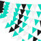 sourcing map 6 Set Pennant Banner Flag, 59 Ft Triangle Bunting Flag Birthday Party Supplies for Christmas Wedding Holiday Decoration Black White Blue