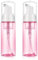 Molain 60 ml/2 oz Foam Pump Bottle Dispenser, 2Pcs Travel Clear Plastic Refillable Pump Containers for Hand Soap, Face Wash, Lash Shampoo, Skin Care (Pink)