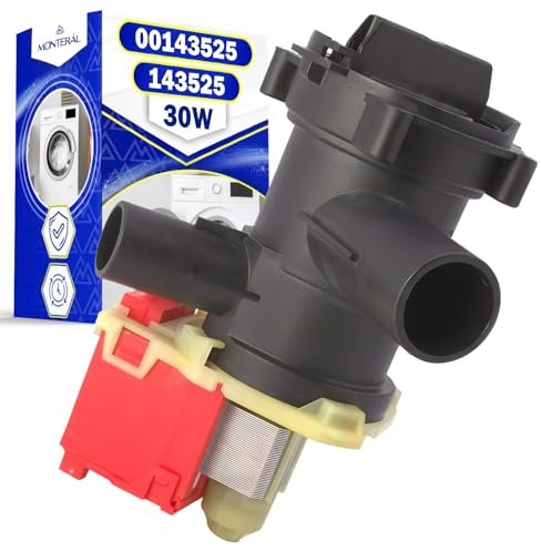 Laugenpumpe Leistung 30W für Waschmaschine mit dem Originalcode 00143525 143525 00145905 145905 00144192 144192 für Siemens für Bosch für Balay - Garantie 10 Jahre - MONTERAL