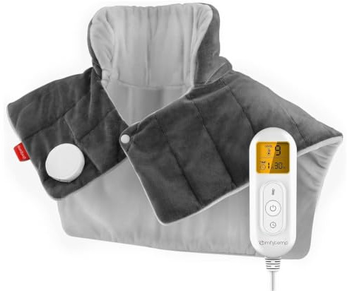 Comfytemp Heizkissen für Nacken Schulter mit 9 Wärmestufen Wärmekissen pad | 1 kg Voll gewichtetes Nackenwärmer 0,5-2h Abschaltautomatik Elektrisches Schulterwärmer Geschenke für Mütter Frauen Mama Papa