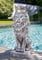 Casablanca Skulptur Löwe - Höhe 70 cm - Silber aus Magnesia - antikfinish - Dekoration Tierfigur - Kunst Wohnaccessoire - Garten