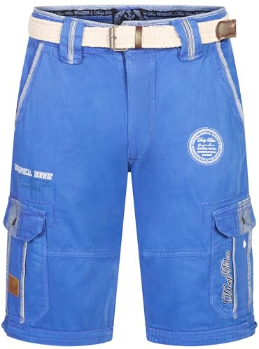 Geographical Norway Herren Cargo Shorts Kurze Hose Short Bermuda Knielang Parash, Hosengröße:S, Farbe:Royal Blau