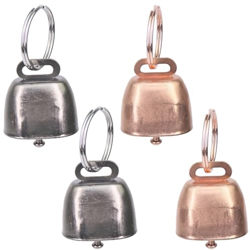 GWEOR 4 Pièce Cloche de Vache,Cloches en Forme de Mouton pour Animaux Compagnie,Cuivre Bétail Bronze Cloche,pour Les Accessoires Antivol Ferme d'animaux Chèvre