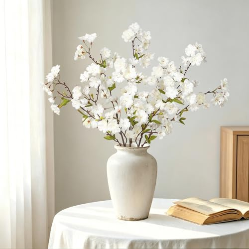 SOMYTING Flores Artificiales, ramas de cerezo en flor, 90 cm, flores artificiales, flores de primavera, ramas artificiales, decoración de primavera, flores de seda para el hogar, mesa, boda, oficina