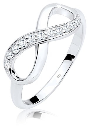 Elli Ring Damen Infinity Symbol Unendlichkeit Trend mit Zirkonia Kristalle in 925 Sterling Silber