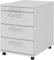 bümö Basic Rollcontainer mit Schubladen, Container aus Holz in grau - Rollwagen für's Büro als Schreibtisch Unterschrank, Bürocontainer od. Schreibtischcontainer mit Relinggriffe