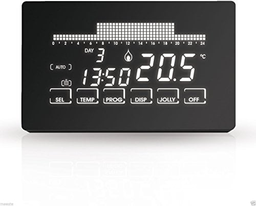 Fantini Cosmi CH191 Cronotermostato Touchscreen Retroilluminato a Batterie, Nero