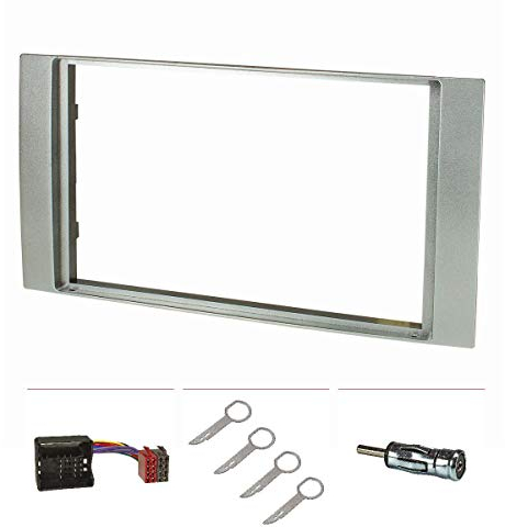Tomzz Audio 2415-071, double DIN radio fascia for Ford Focus, Fiesta, C-max S-max Galaxy Mondeo, Kuga, Transit, silver