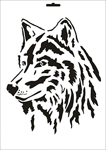 UMR-Design W-090 Wolf Wand/Textilschablone Grösse A5