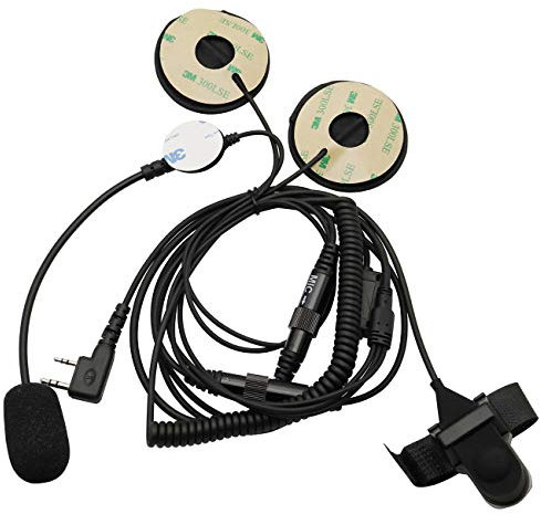 GoodQbuy Open Half Face Motorcycle Bike Helmet Earpiece Headset Mic Microphone is Compatible with Kenwood Two Way Radio Walkie Talkie TK3118 TK3130 TK3131 TK3160 TK3170 TK3173 etc 2pin