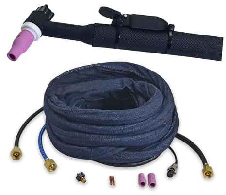 RIVERWELD WP-20F SR-20F WIG-Schweißbrenner komplett mit flexiblem Kopf wassergekühlt 200Amp 7,6 Meter