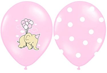 6 Ballons 30 cm Elefant rosa Baby Babyparty Geburt