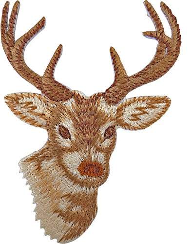 Deer Patch Sew On/Iron On Badge Embroidered Reindeer Head Christmas Decoration