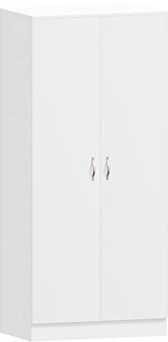 Vida Designs Riano Wardrobe, With Shelf & Hanging Rail Bedroom Storage Furniture (White, 2 Door)