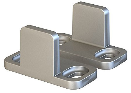 JUBEST Floor Guide for Sliding Barn Door Hardware Silver Aluminum Set of 2