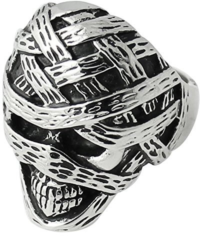 Monster Piercing Vintage Mumie Schädel Edelstahl Biker Männer Finger Ring - Größe 12 (Größe 67,8)