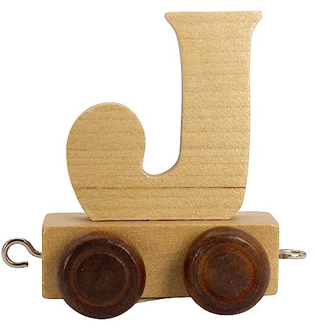 Buchstabenzug aus Holz, Buchstaben Zug, Lok, Waggon, A-Z, Wunschname (J)