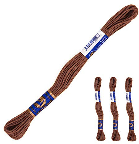 3 Docken Stickgarn je ca. 8m / Sticktwist 100% Baumwolle Stickerei verschiedene Farbwahl, Farbe :7892 schokoladenfarben