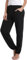 Nieery Pyjamahose Damen Baumwolle Schlafanzughose Lang Jogginghose Sporthose Sweatpants Freizeithose Hausanzug Nachtwäsche Schwarz XL
