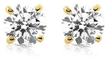Original McPearl Solitär Diamant Ohrringe. Top Qualität aus Deutschland.