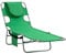 Outsunny Foldable Sun Lounger, Beach Chaise Lounge with Reading Hole, Arm Slots, 5-Position Adjustable Backrest, Side Pocket, Pillow for Garden, Beach, Pool, Green