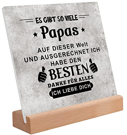 PRSTENLY Vatertagsgeschenk für Papa, Handgemacht Aclyschild Mit Spruch Ostergeschenk für den Besten Papa, Geschenke für Papa zum Geburtstag Oster