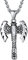 U7 Double Headed Axe Pendant Necklace Stainless Steel Silver Viking Jewellery for Men Women